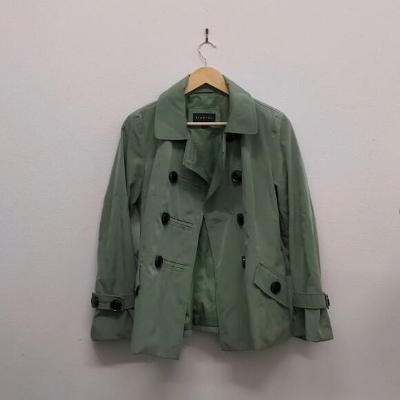 Braetan green button down trench coat size Small - Picture 5 of 5